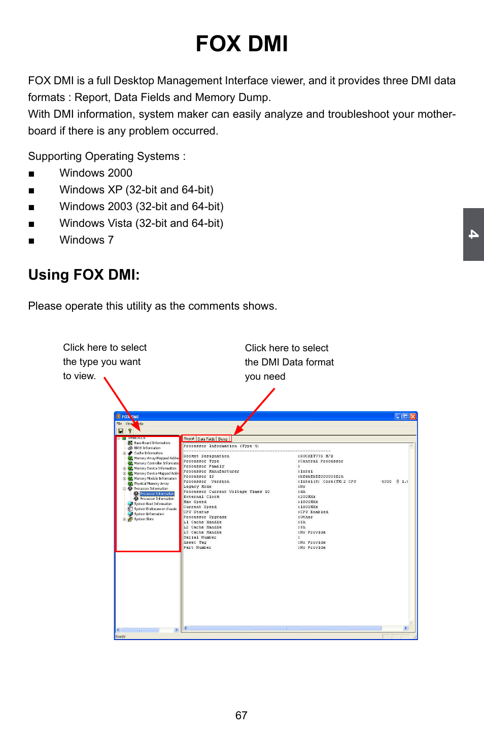 Fox dmi, Using fox dmi | Foxconn P67A Series User Manual | Page 74 / 115
