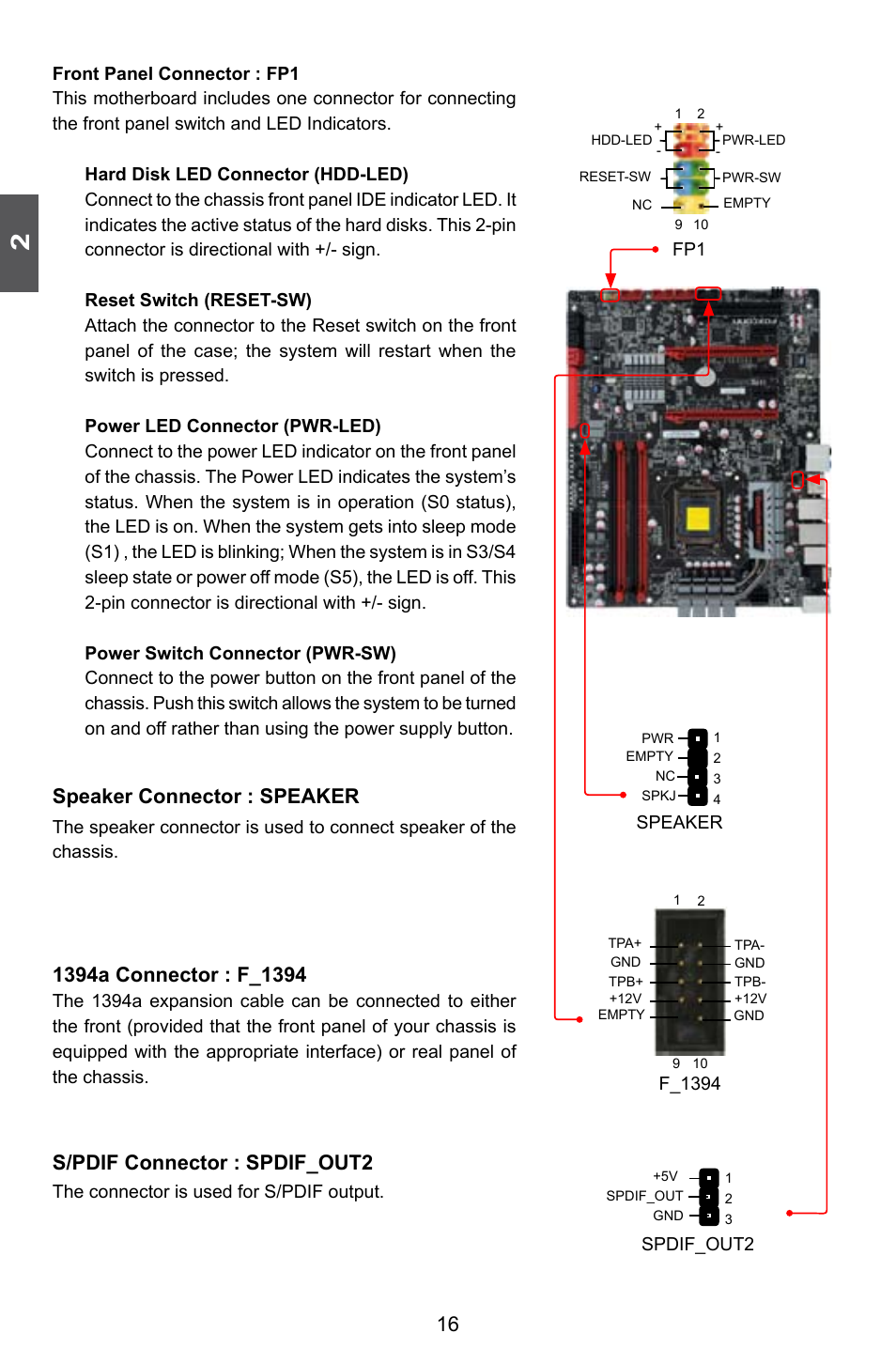 Speaker connector : speaker, S/pdif connector : spdif_out2 | Foxconn Rattler User Manual | Page 23 / 111