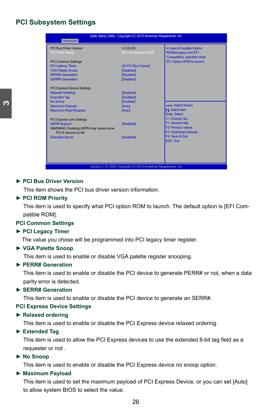 Pci subsystem settings | Foxconn Rattler User Manual | Page 33 / 111
