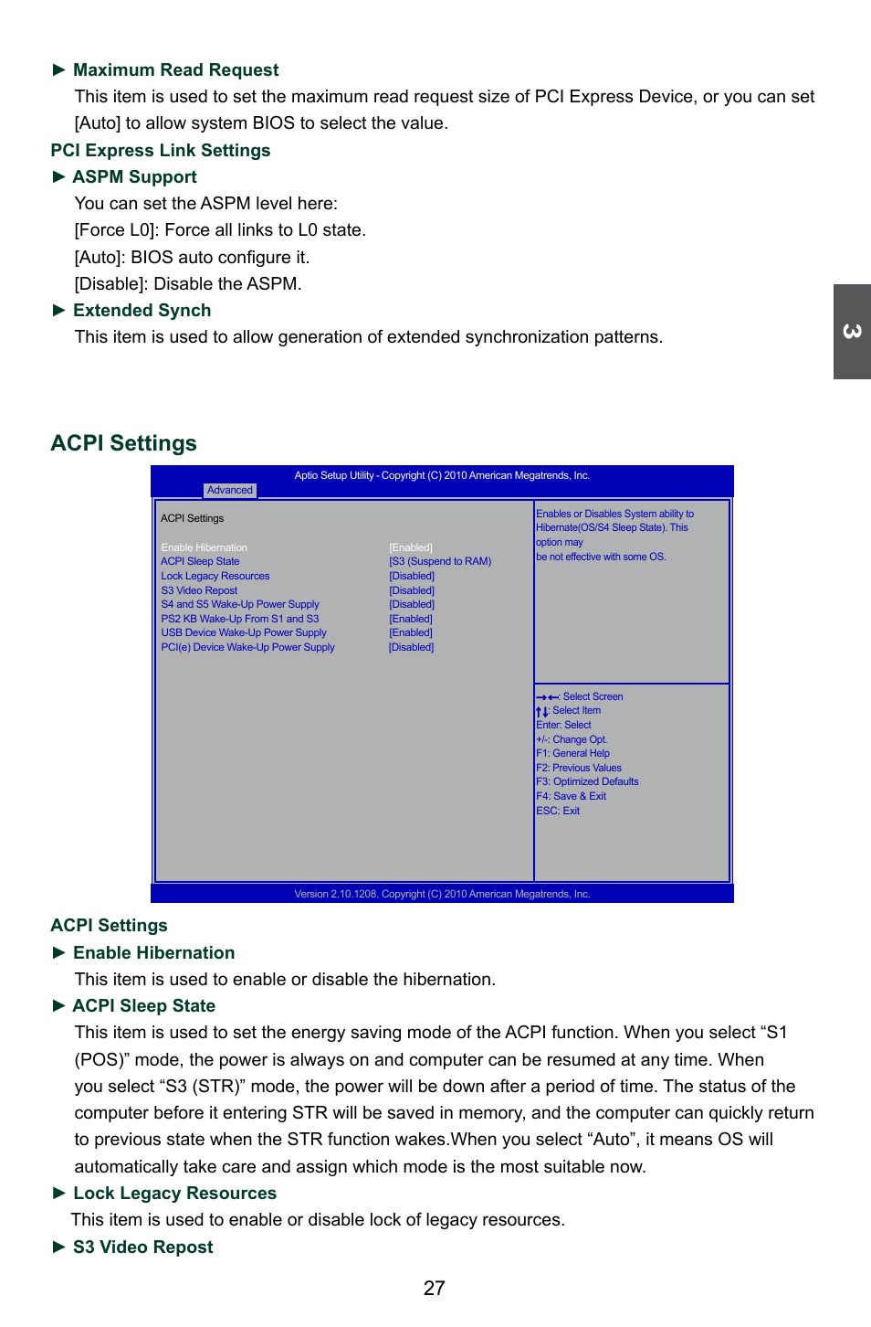 Acpi settings | Foxconn Rattler User Manual | Page 34 / 111