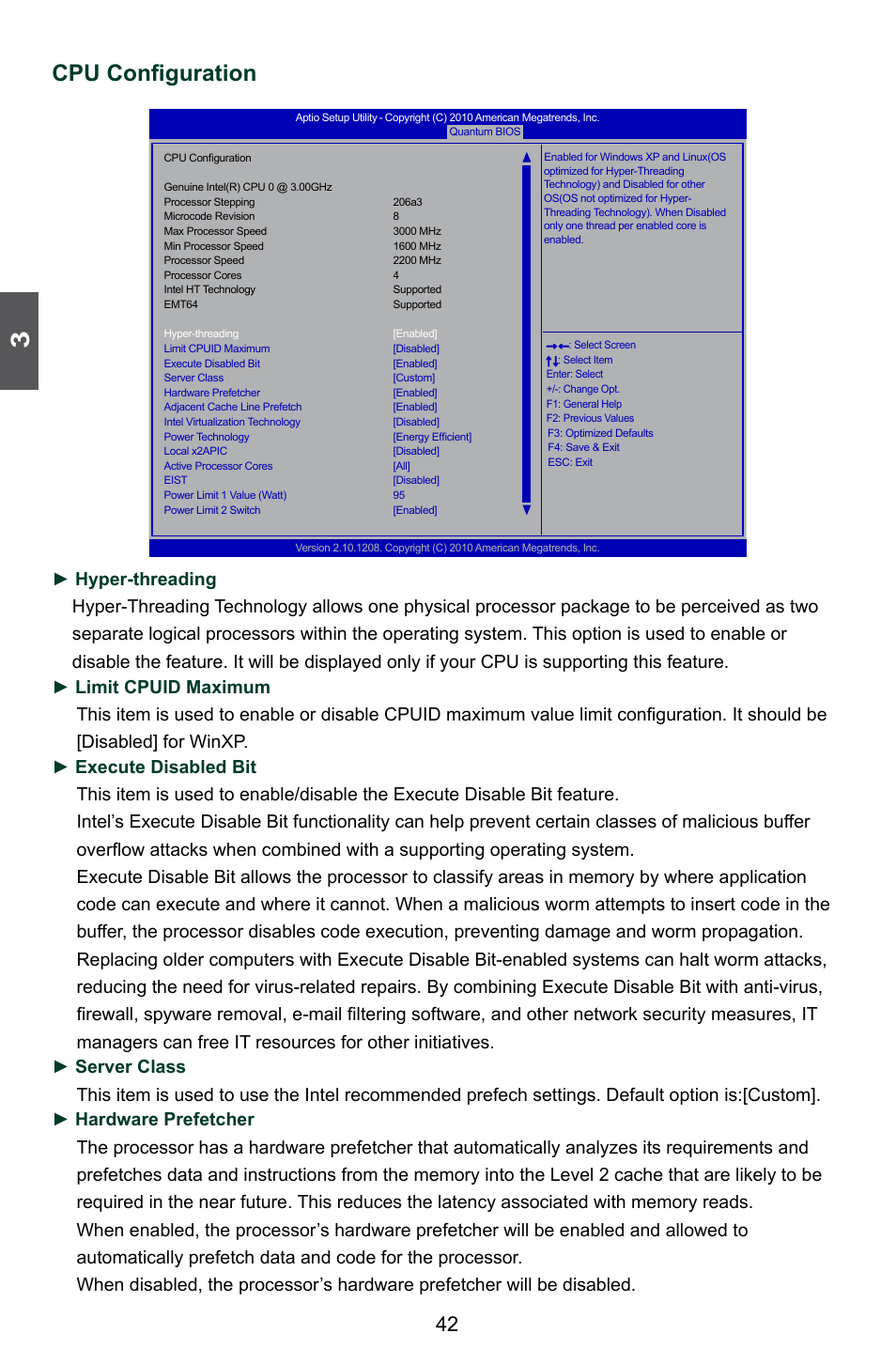 Cpu configuration | Foxconn Rattler User Manual | Page 49 / 111