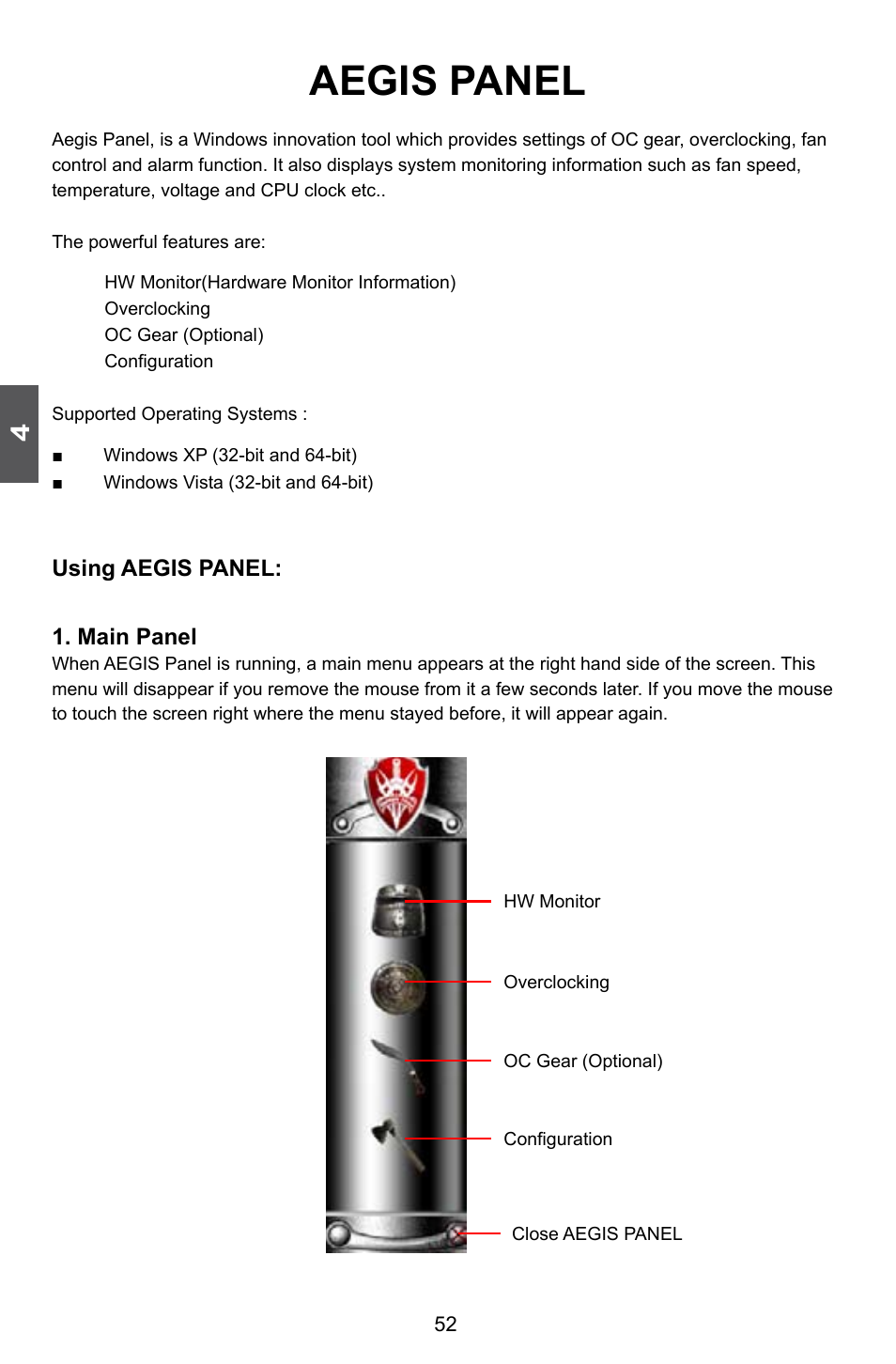 Aegis panel | Foxconn Rattler User Manual | Page 59 / 111