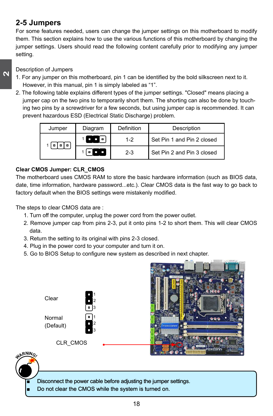 5 jumpers | Foxconn Q67M-S User Manual | Page 25 / 110