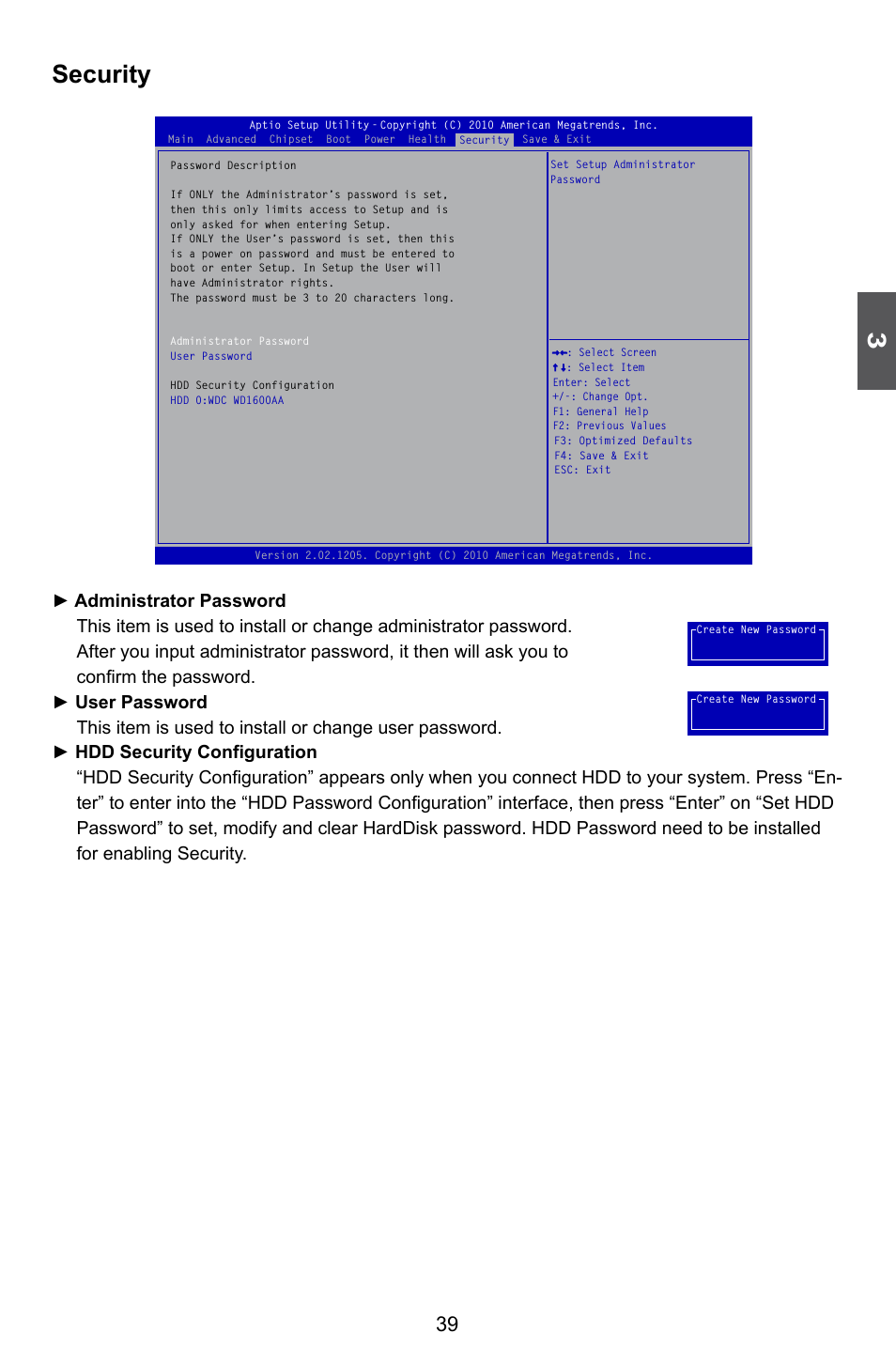 Security | Foxconn Q67M-S User Manual | Page 46 / 110