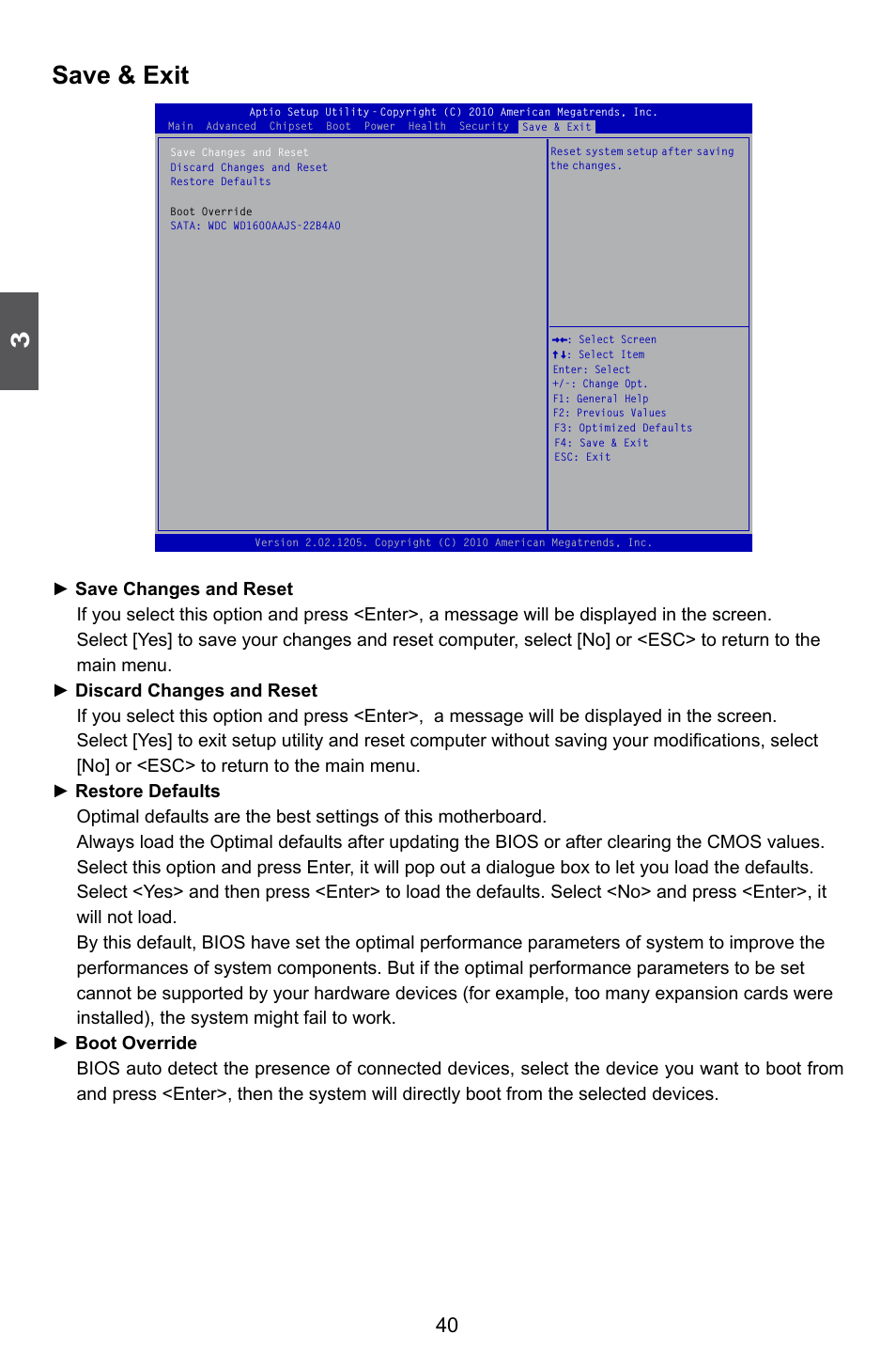 Save & exit | Foxconn Q67M-S User Manual | Page 47 / 110