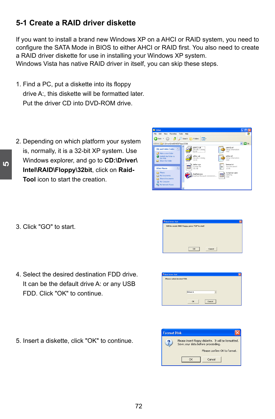 1 create a raid driver diskette | Foxconn Q67M-S User Manual | Page 79 / 110