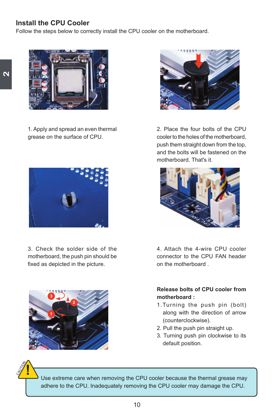 Install the cpu cooler | Foxconn Q77M User Manual | Page 17 / 107