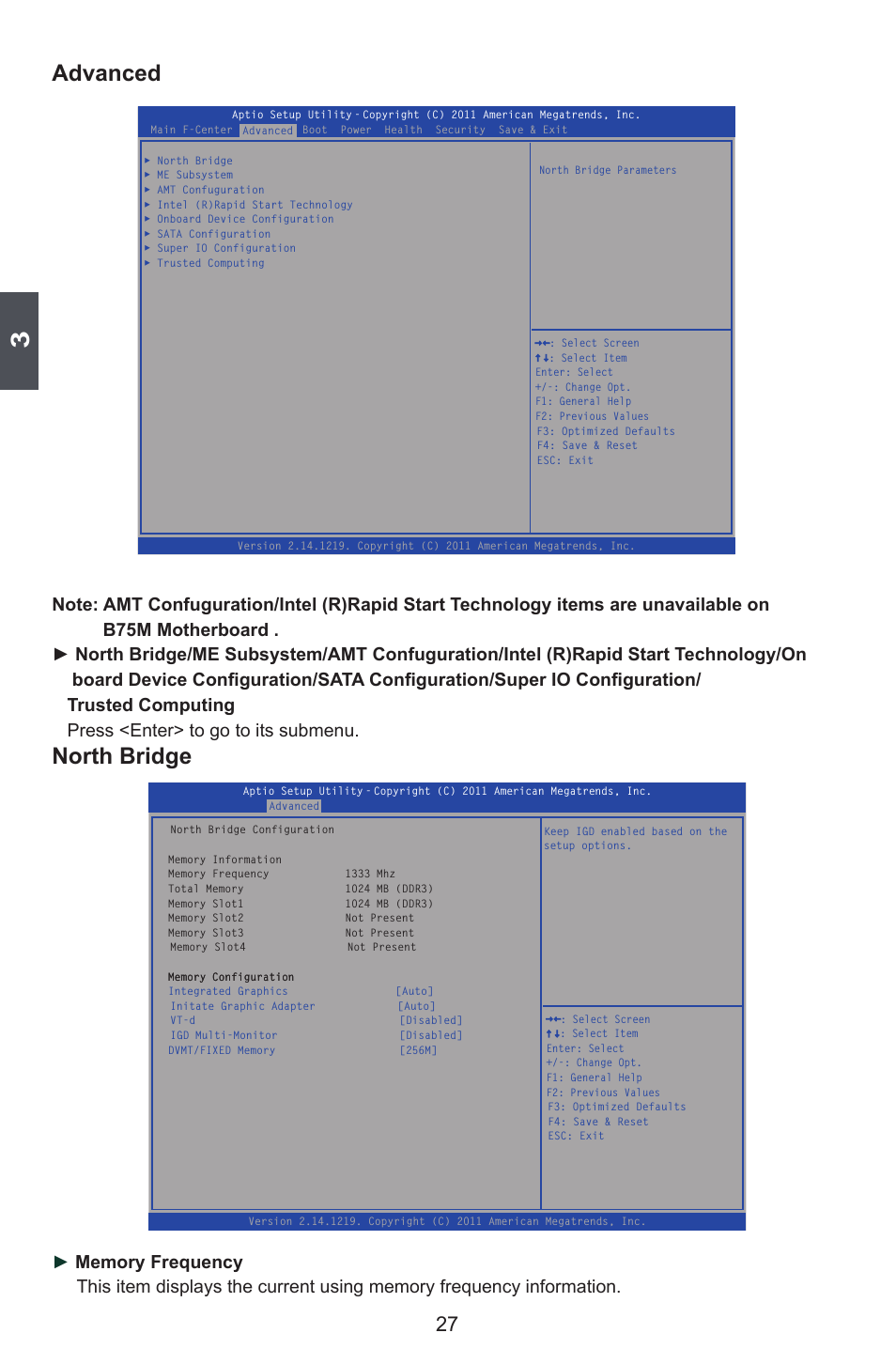 Advanced, North bridge | Foxconn Q77M User Manual | Page 34 / 107