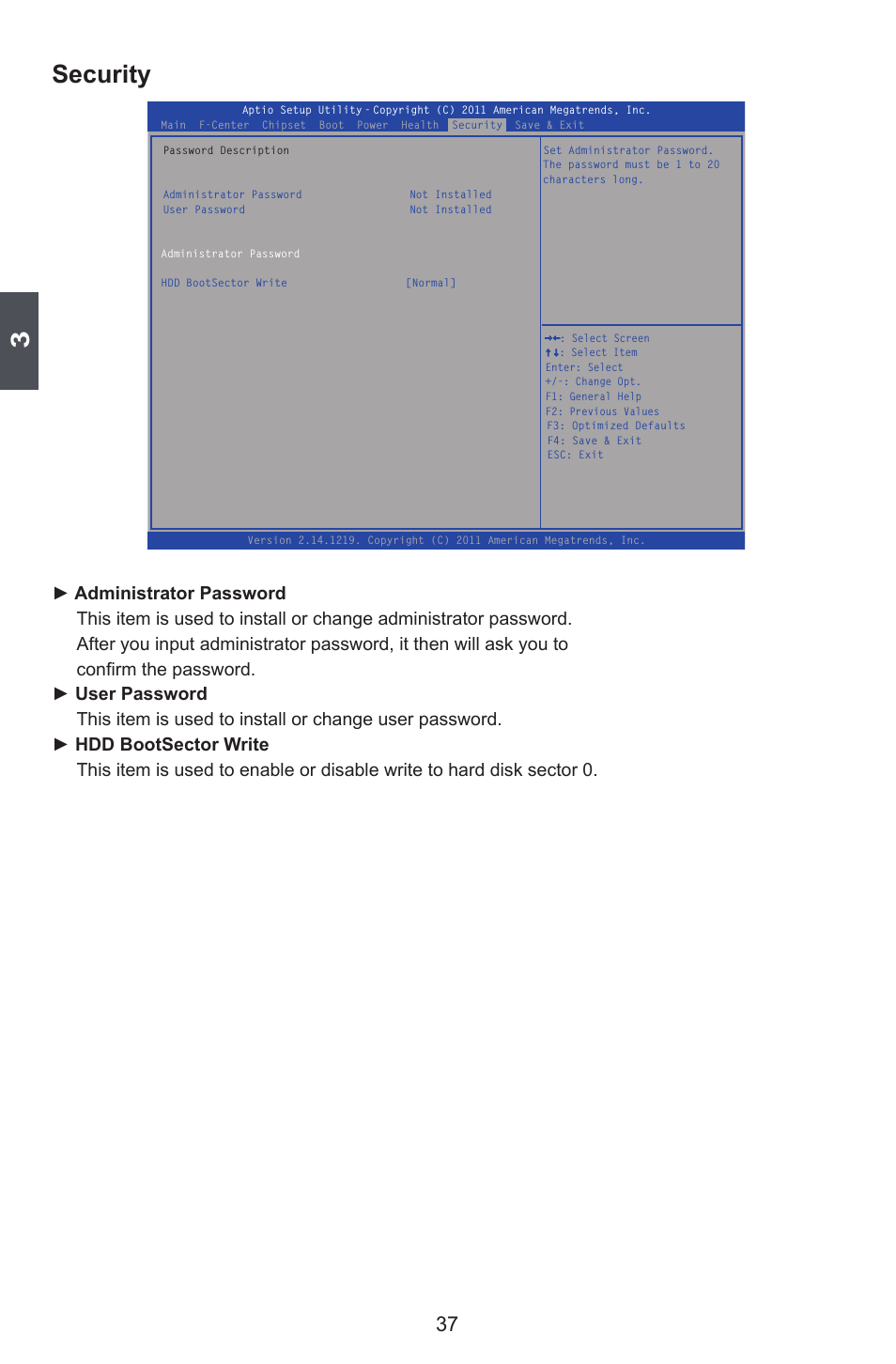 Security | Foxconn Q77M User Manual | Page 44 / 107