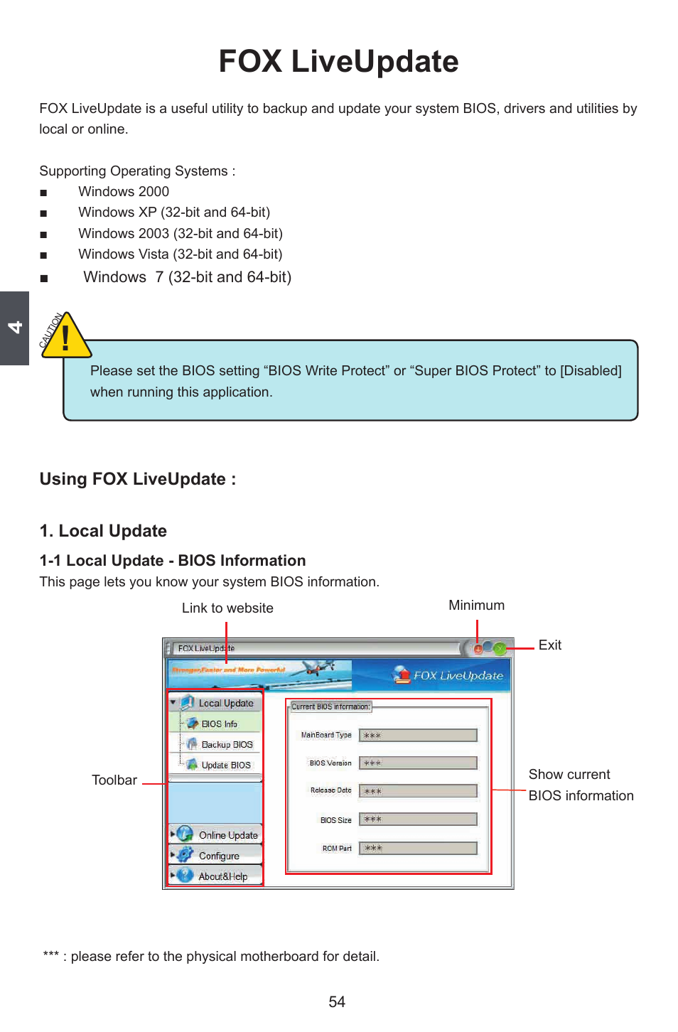 Fox liveupdate, Local update | Foxconn Q77M User Manual | Page 61 / 107