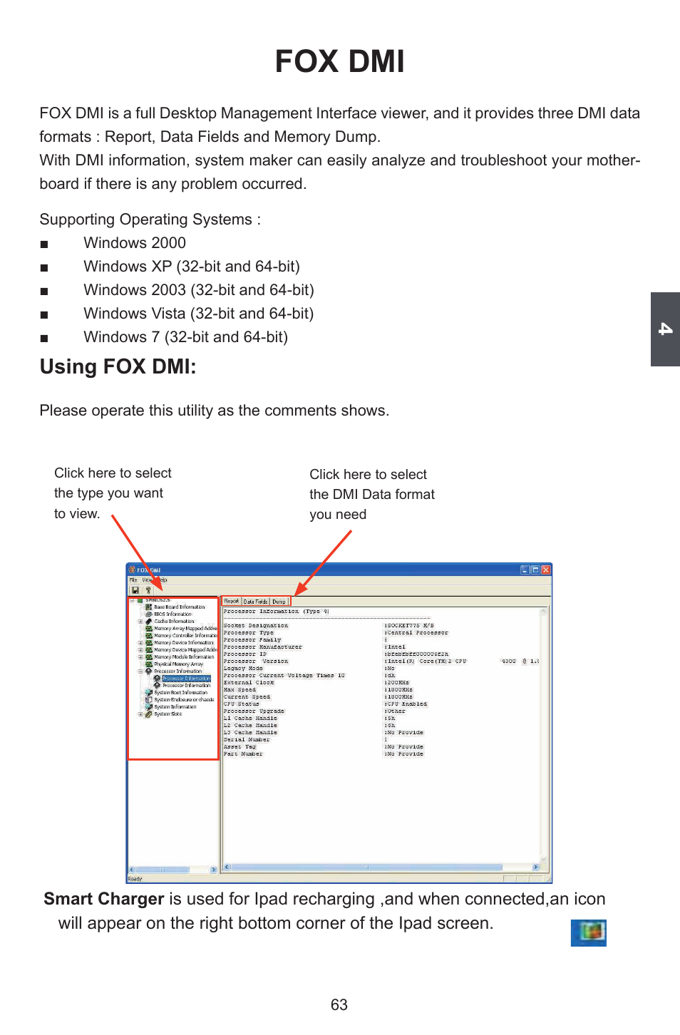 Fox dmi, Smart charger, Using fox dmi | Foxconn Q77M User Manual | Page 70 / 107