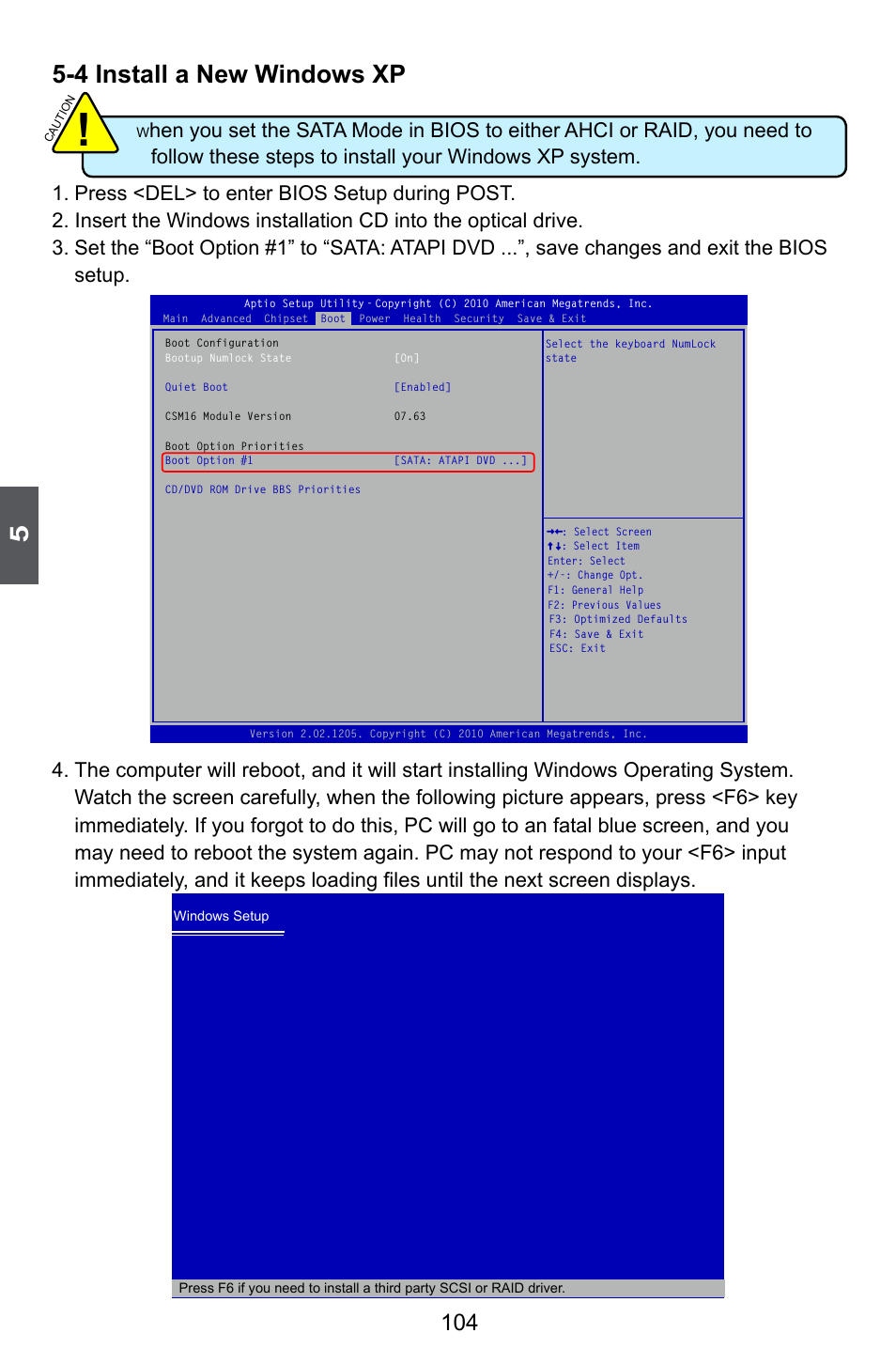 4 install a new windows xp | Foxconn Z68A-S User Manual | Page 111 / 129