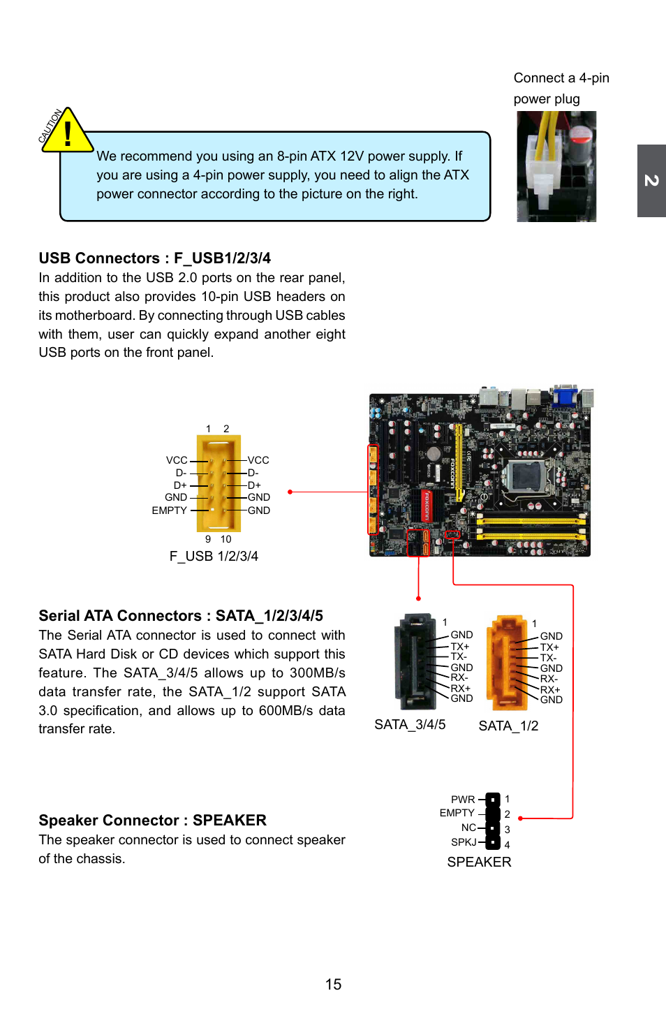Speaker connector : speaker | Foxconn Z68A-S User Manual | Page 22 / 129