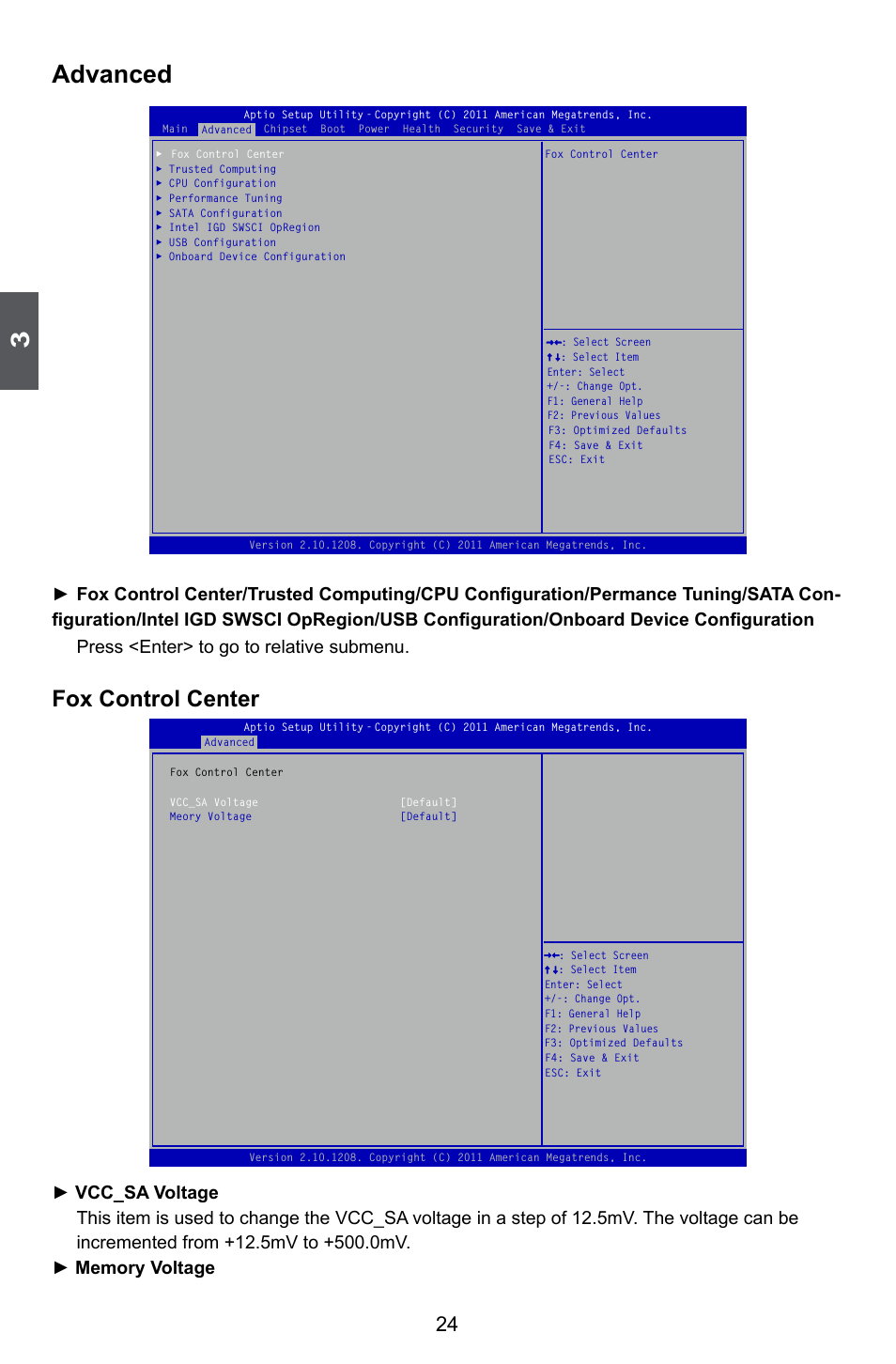 Advanced, Fox control center | Foxconn Z68A-S User Manual | Page 31 / 129