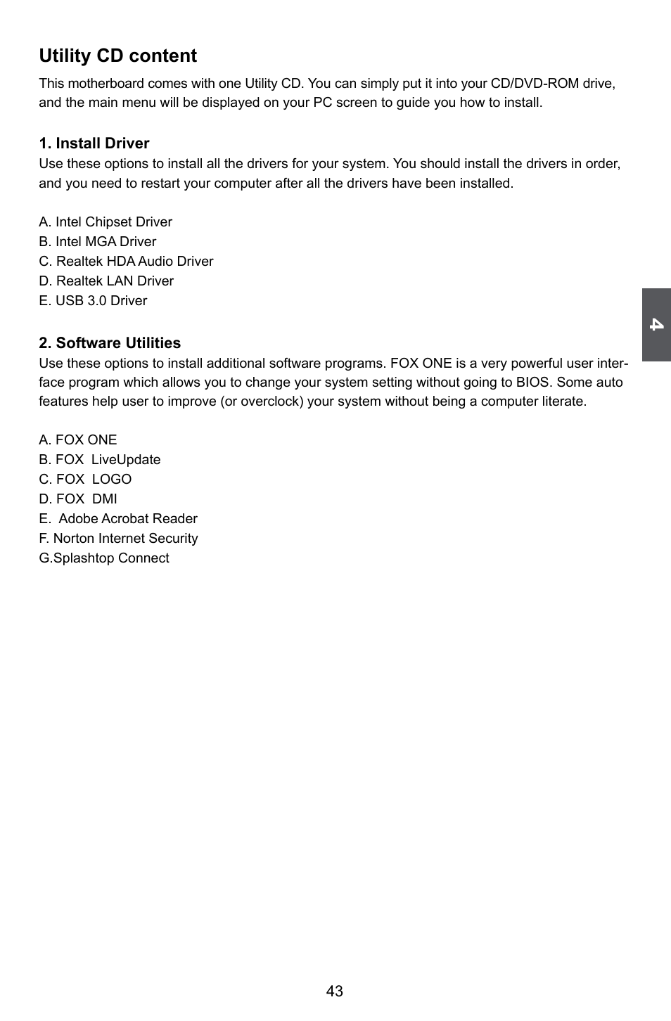 Utility cd content | Foxconn Z68A-S User Manual | Page 50 / 129