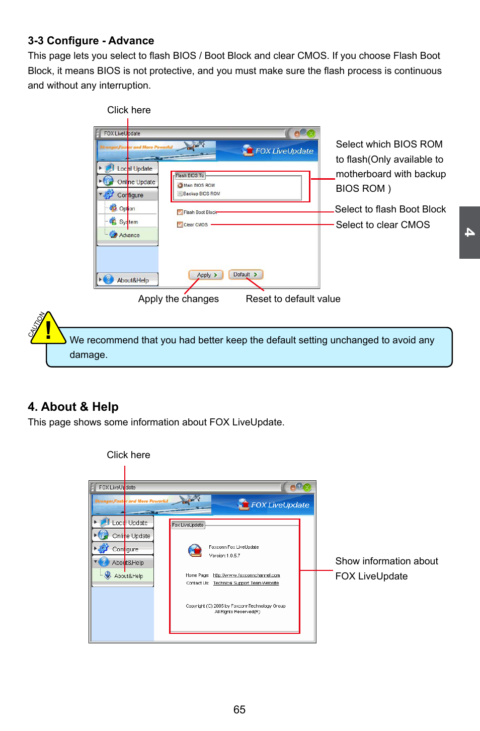 About & help | Foxconn Z68A-S User Manual | Page 72 / 129