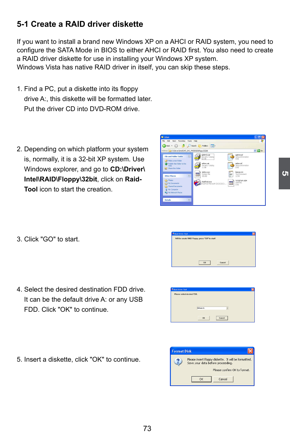 1 create a raid driver diskette | Foxconn Z68A-S User Manual | Page 80 / 129