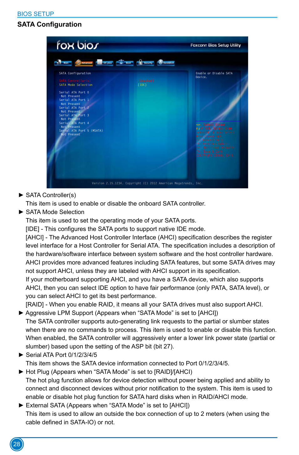 Sata configuration | Foxconn Z75M-S User Manual | Page 35 / 111
