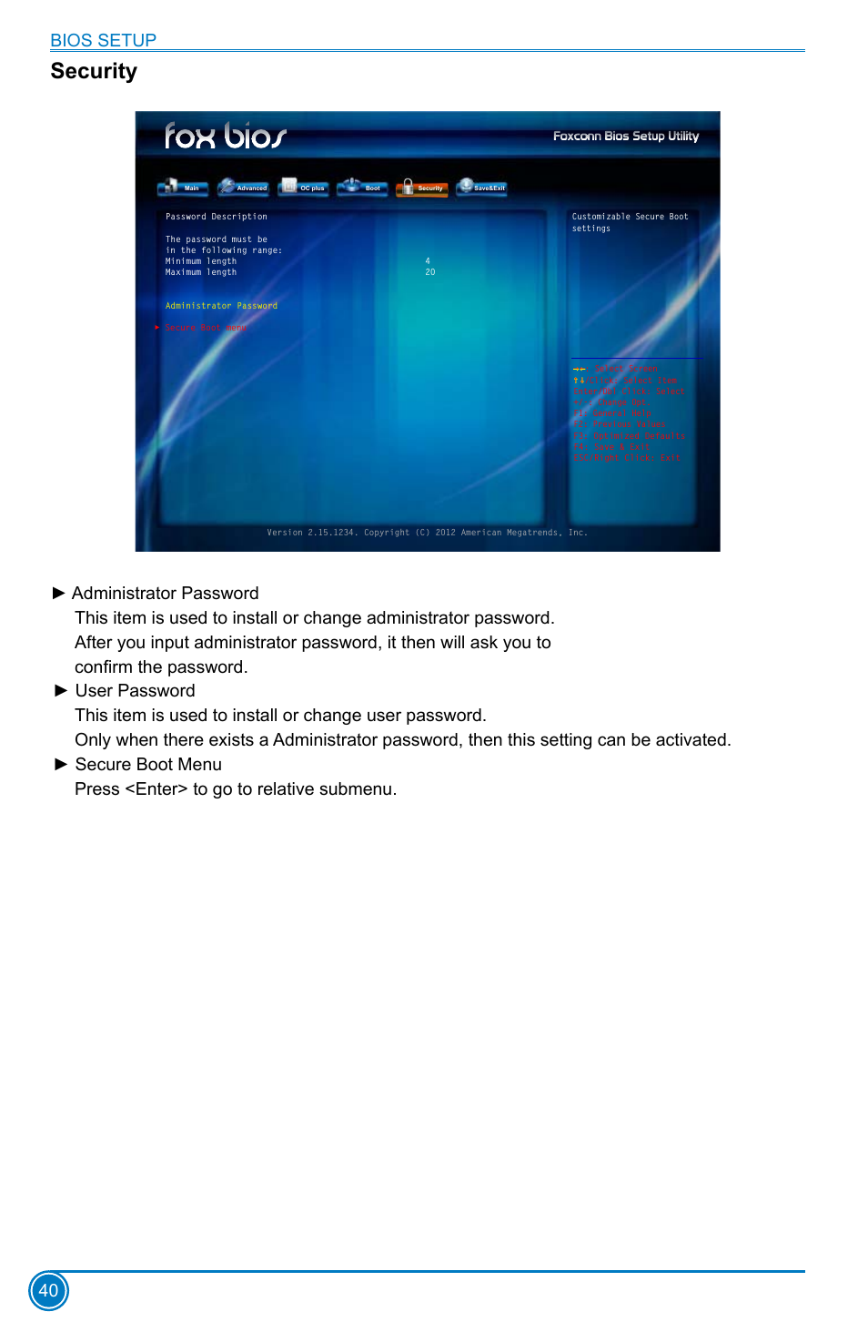 Security | Foxconn Z75M-S User Manual | Page 47 / 111