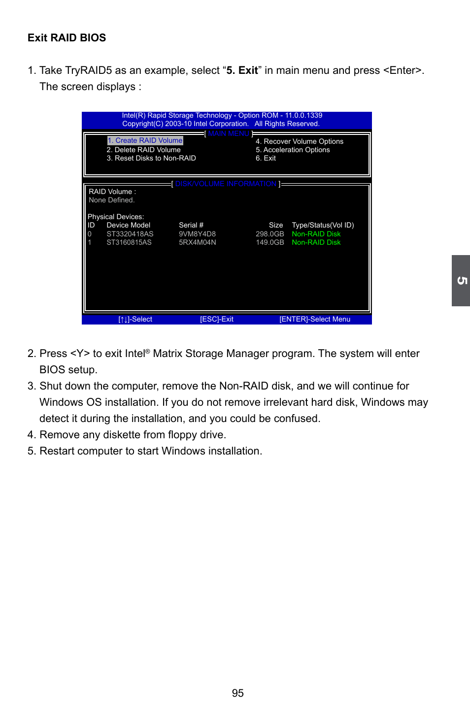 Press <y> to exit intel | Foxconn Z75M-S User Manual | Page 102 / 110