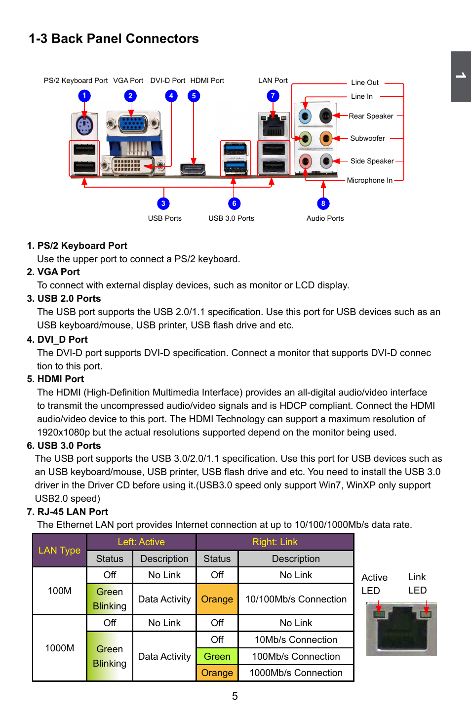 3 back panel connectors | Foxconn Z75M-S User Manual | Page 12 / 110