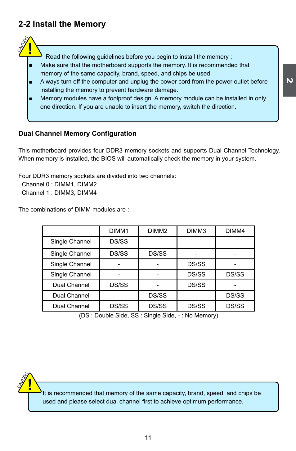 2 install the memory | Foxconn Z75M-S User Manual | Page 18 / 110