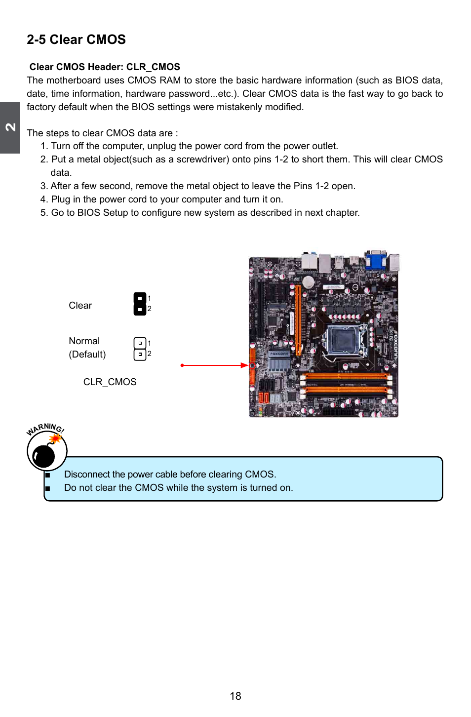 5 jumpers, 5 clear cmos | Foxconn Z75M-S User Manual | Page 25 / 110