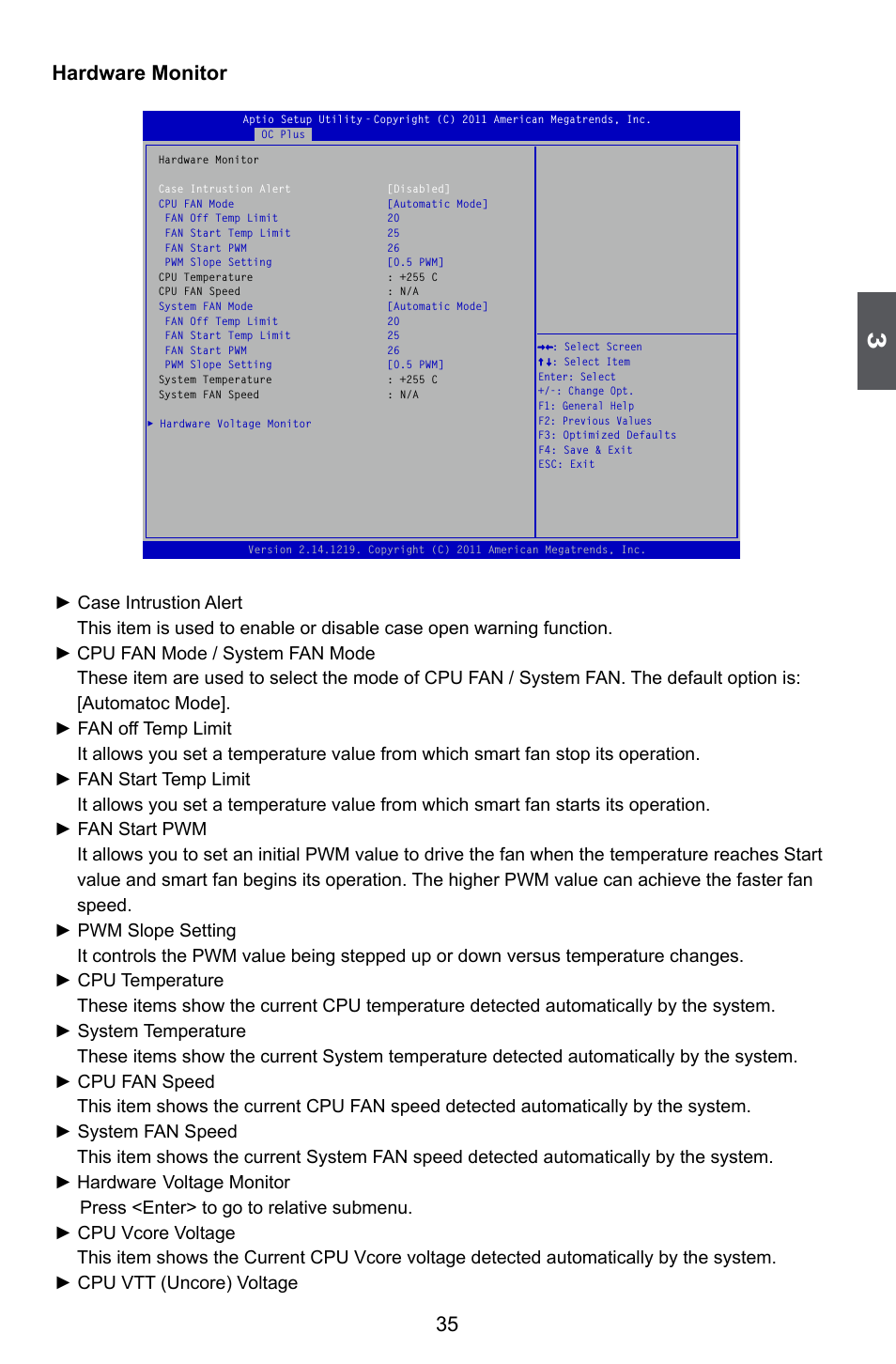 Hardware monitor, 35 hardware monitor | Foxconn Z75M-S User Manual | Page 42 / 110