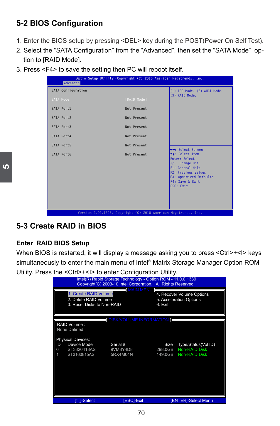 2 bios configuration, 3 create raid in bios | Foxconn Z75M-S User Manual | Page 77 / 110