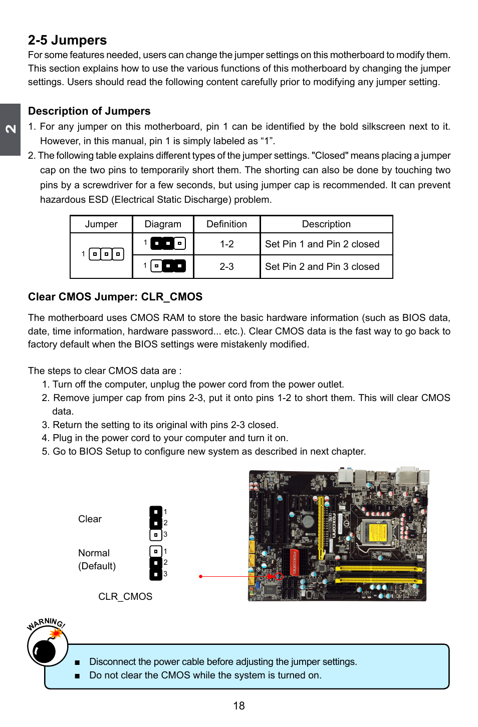 5 jumpers | Foxconn H55A User Manual | Page 25 / 73