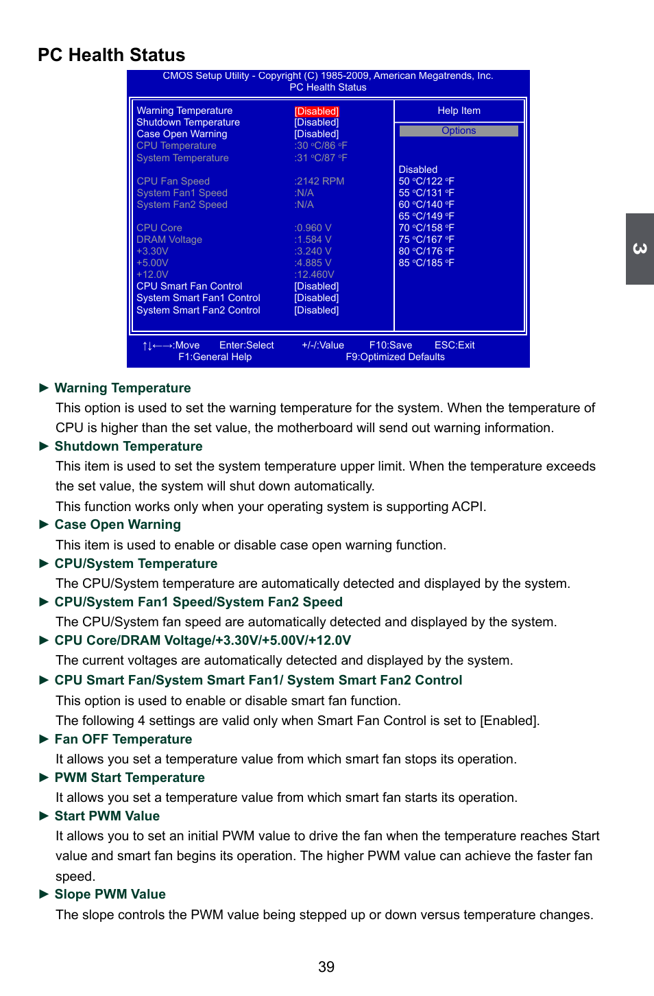 Pc health status | Foxconn H55A User Manual | Page 46 / 73