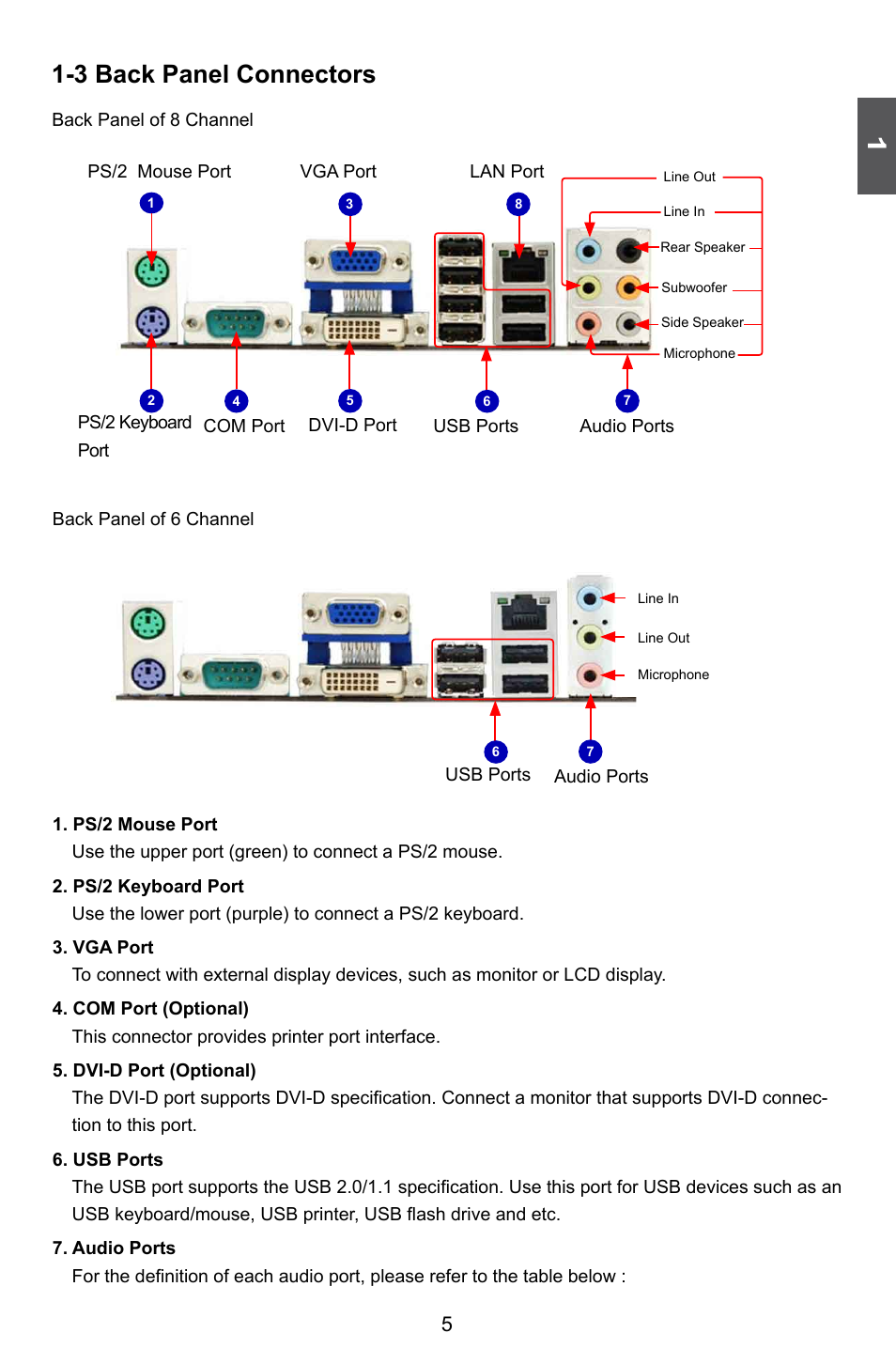3 back panel connectors | Foxconn H55M-S User Manual | Page 12 / 73