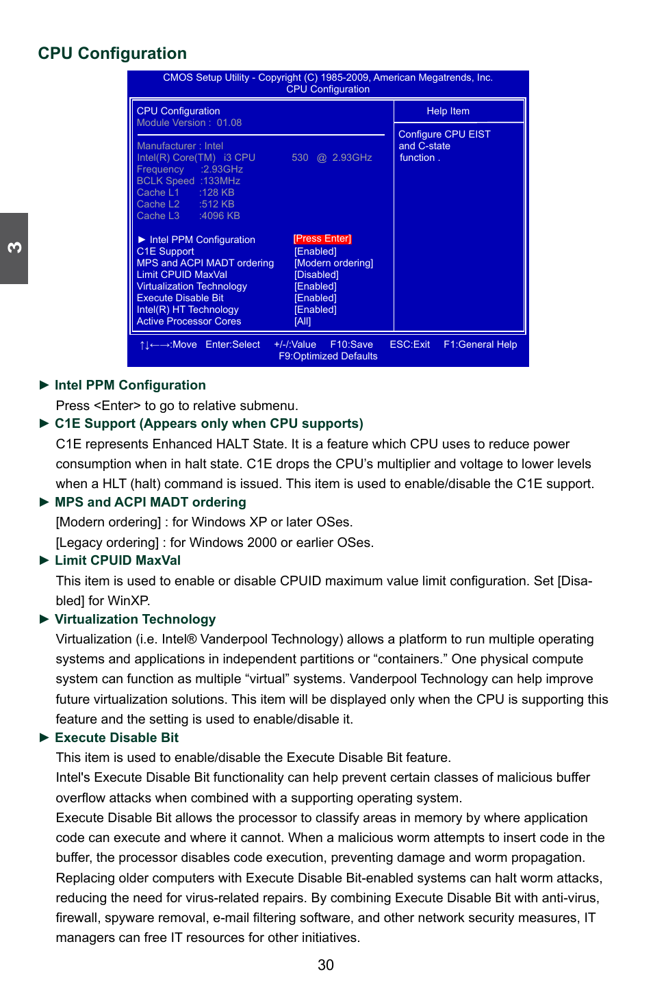 Cpu configuration | Foxconn H55M-S User Manual | Page 37 / 73