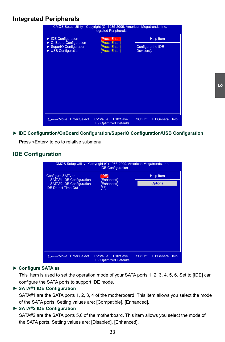 Integrated peripherals, Ide configuration | Foxconn H55M-S User Manual | Page 40 / 73