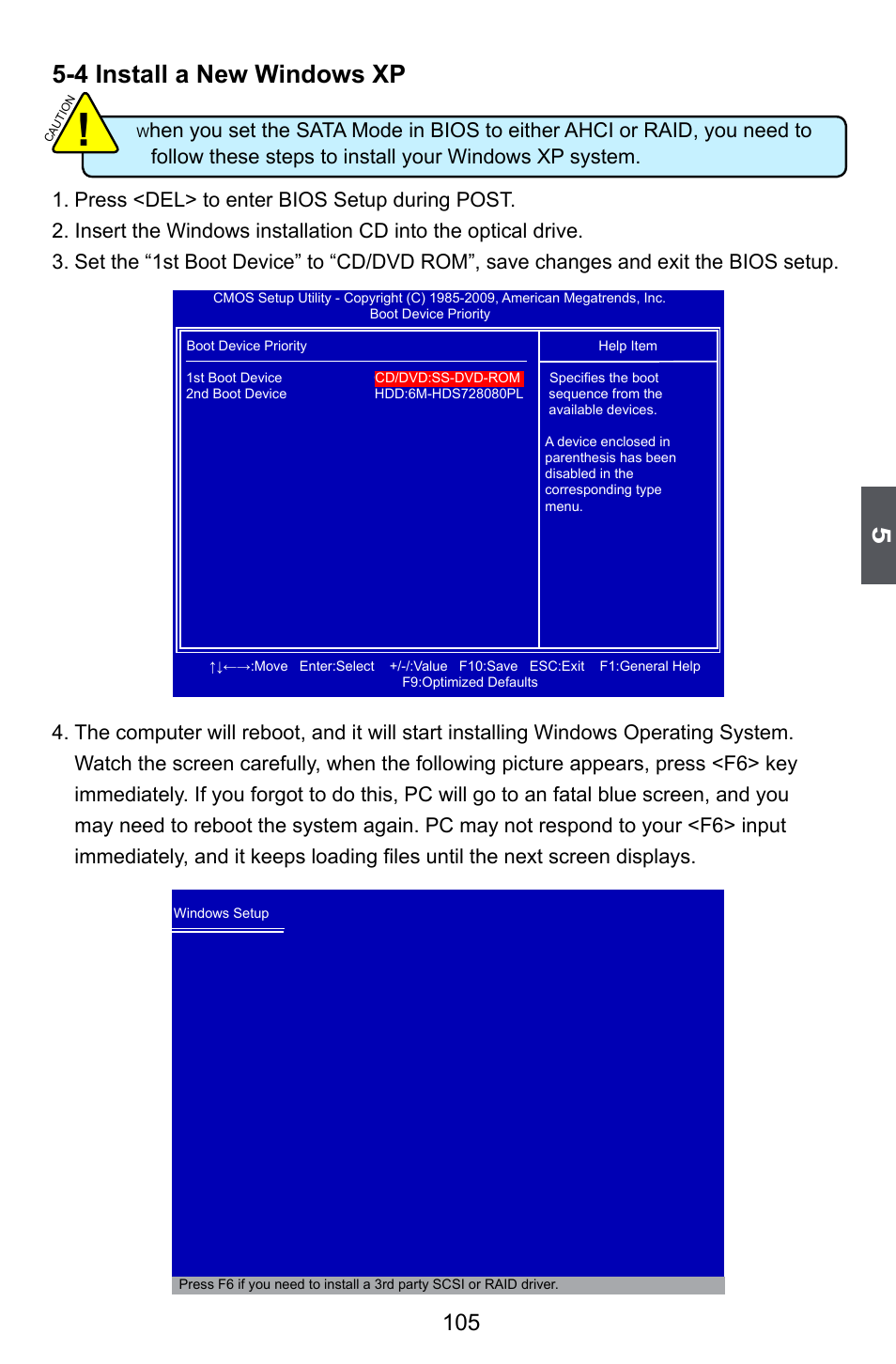 4 install a new windows xp | Foxconn Inferno Katana User Manual | Page 112 / 124