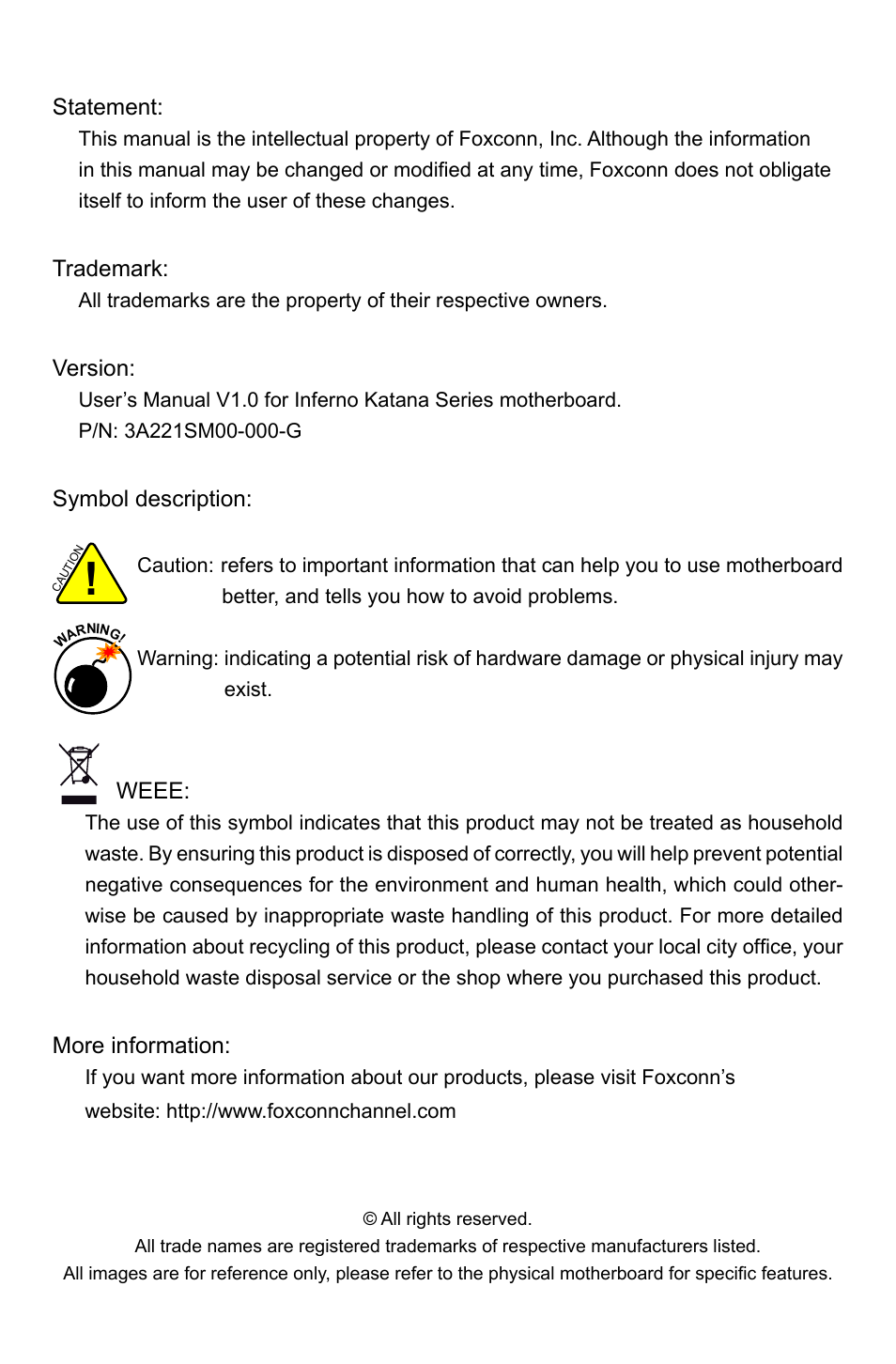 Foxconn Inferno Katana User Manual | Page 2 / 124