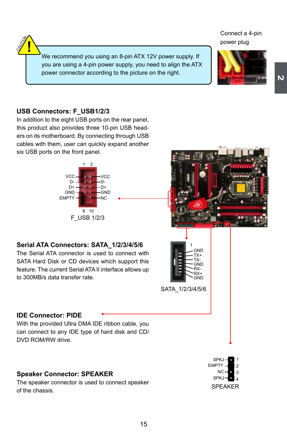 Ide connector: pide, Speaker connector: speaker | Foxconn Inferno Katana User Manual | Page 22 / 124