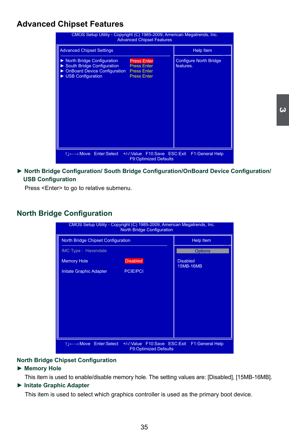 Advanced chipset features, North bridge configuration | Foxconn Inferno Katana User Manual | Page 42 / 124