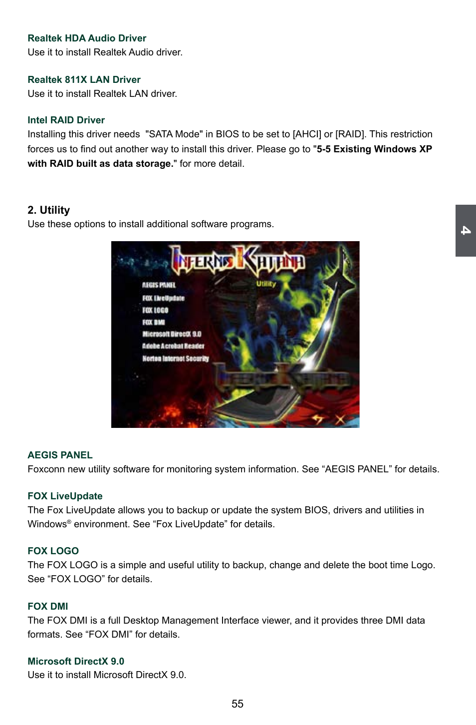 Foxconn Inferno Katana User Manual | Page 62 / 124