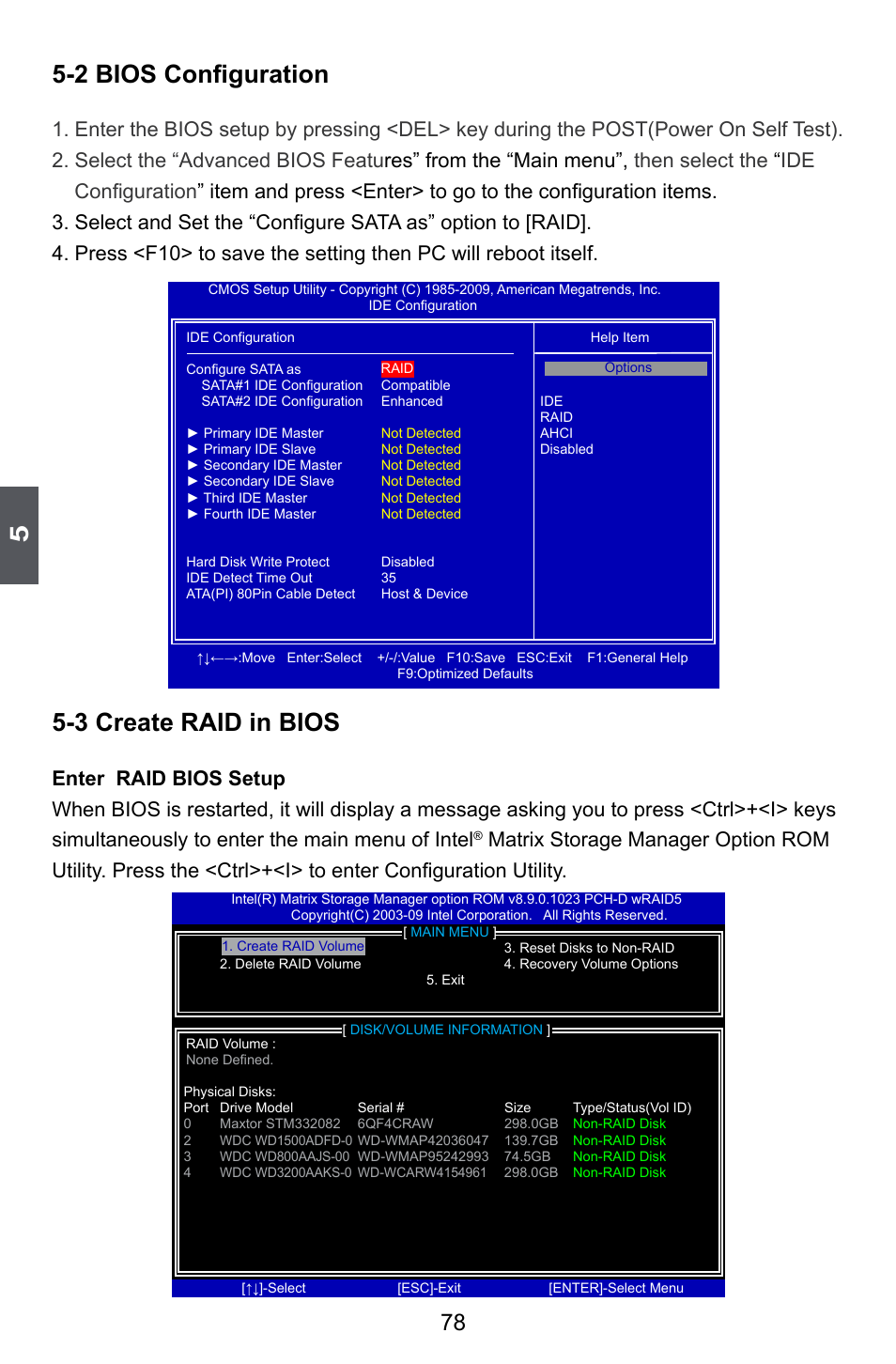 2 bios configuration, 3 create raid in bios | Foxconn Inferno Katana User Manual | Page 85 / 124