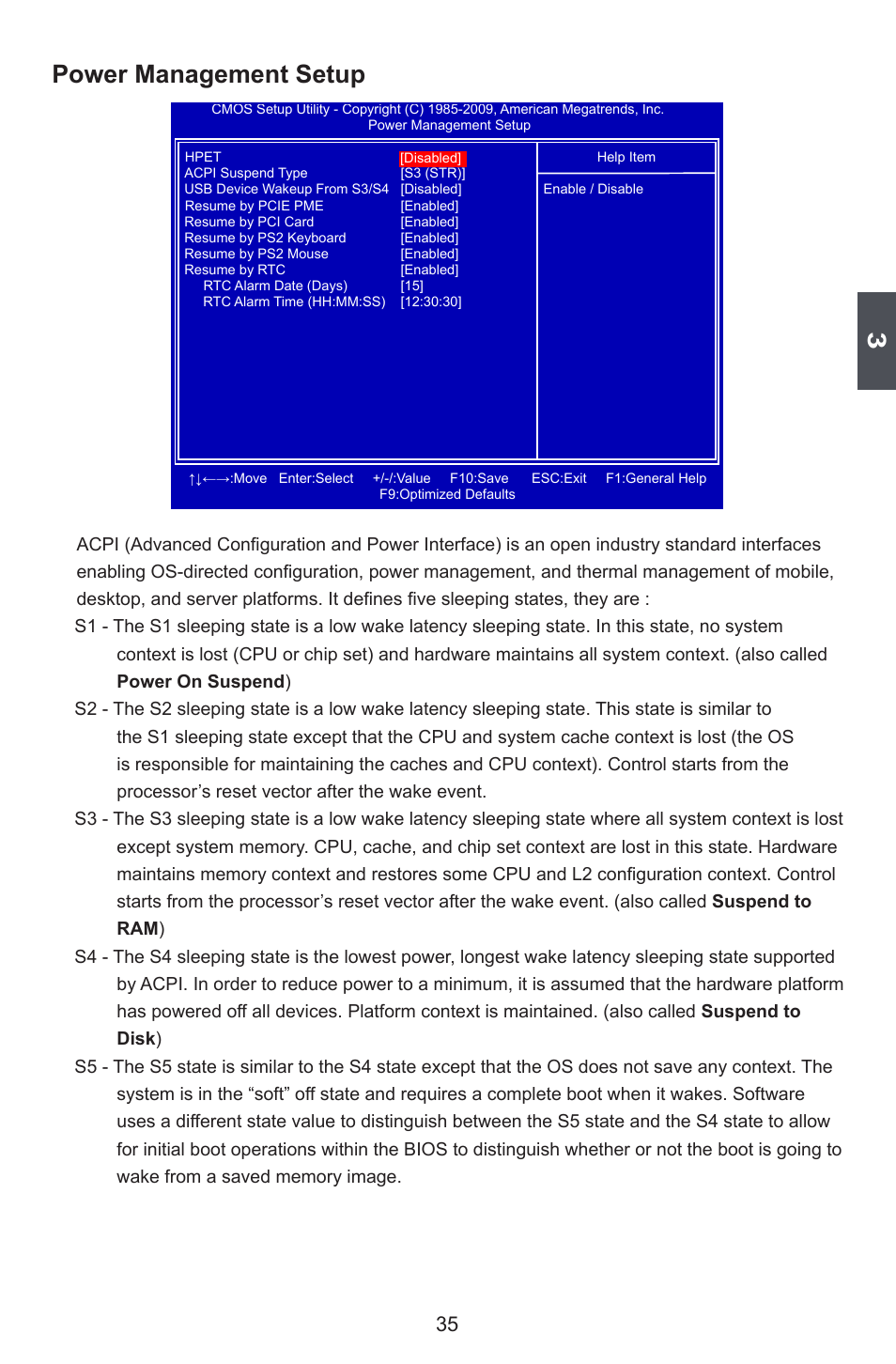 Power management setup | Foxconn P55A Series User Manual | Page 42 / 114