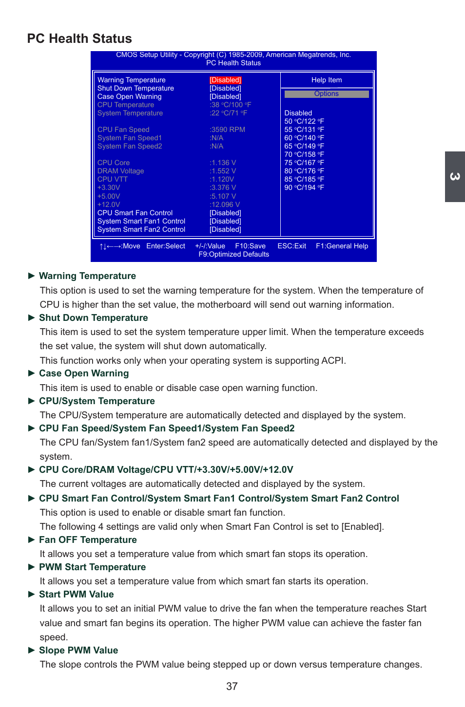 Pc health status | Foxconn P55A Series User Manual | Page 44 / 114