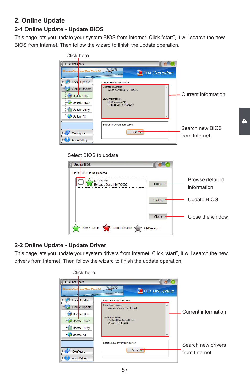 Online update | Foxconn P55A Series User Manual | Page 64 / 114