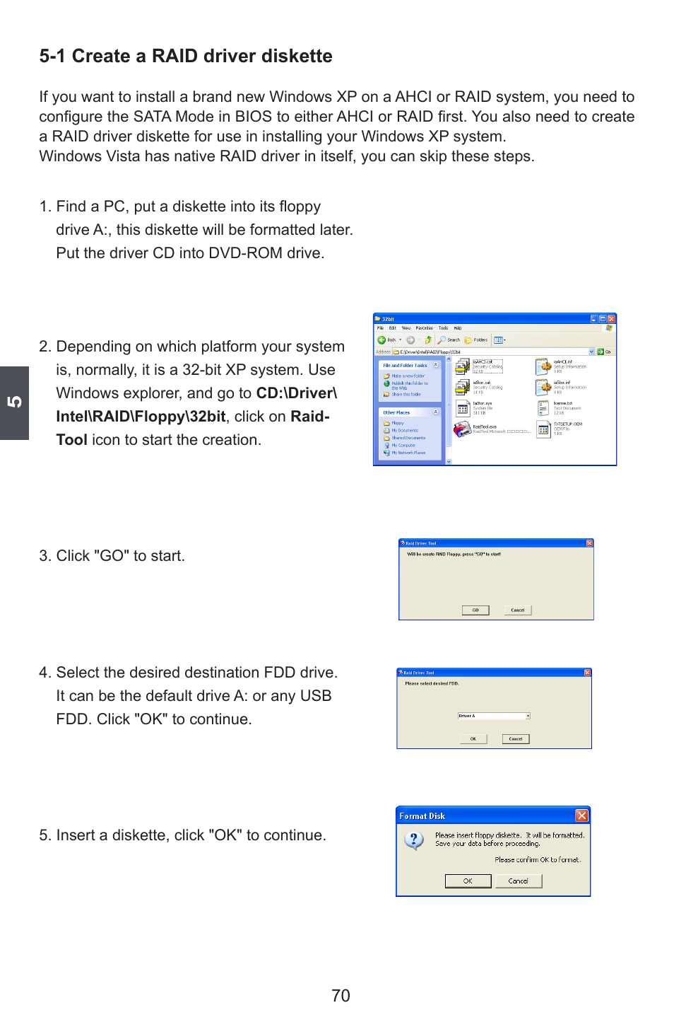 1 create a raid driver diskette | Foxconn P55A Series User Manual | Page 77 / 114