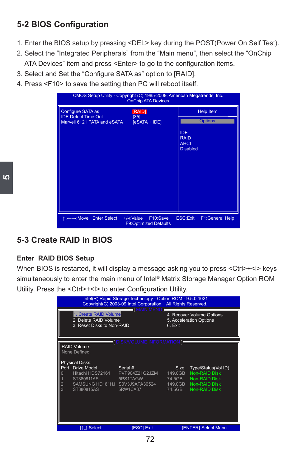 2 bios configuration, 3 create raid in bios | Foxconn P55A Series User Manual | Page 79 / 114