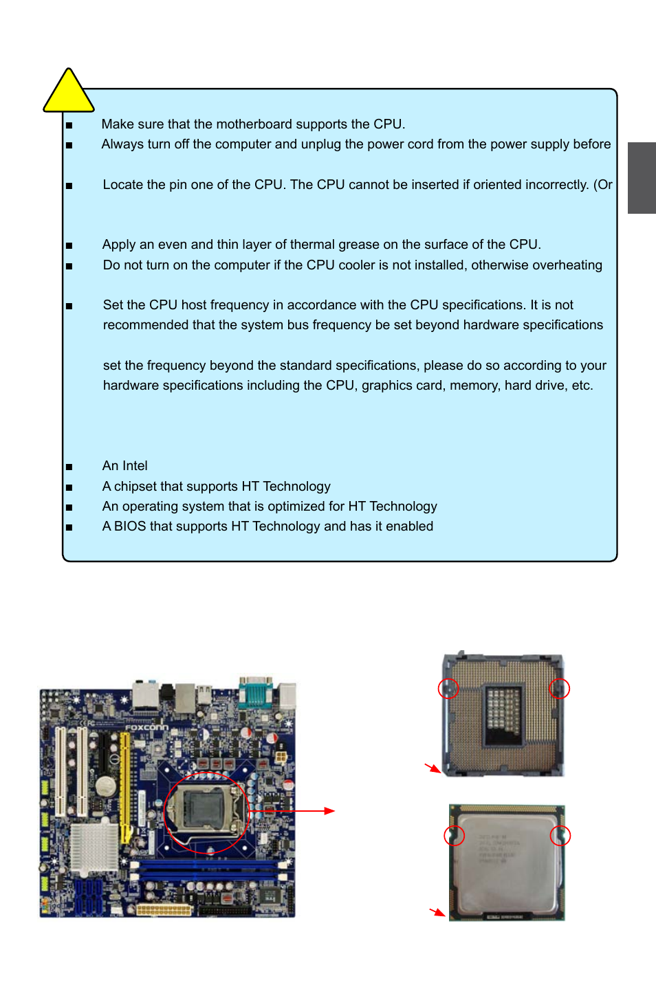 1 install the cpu and cpu cooler, Install the cpu | Foxconn P55MX User Manual | Page 14 / 111