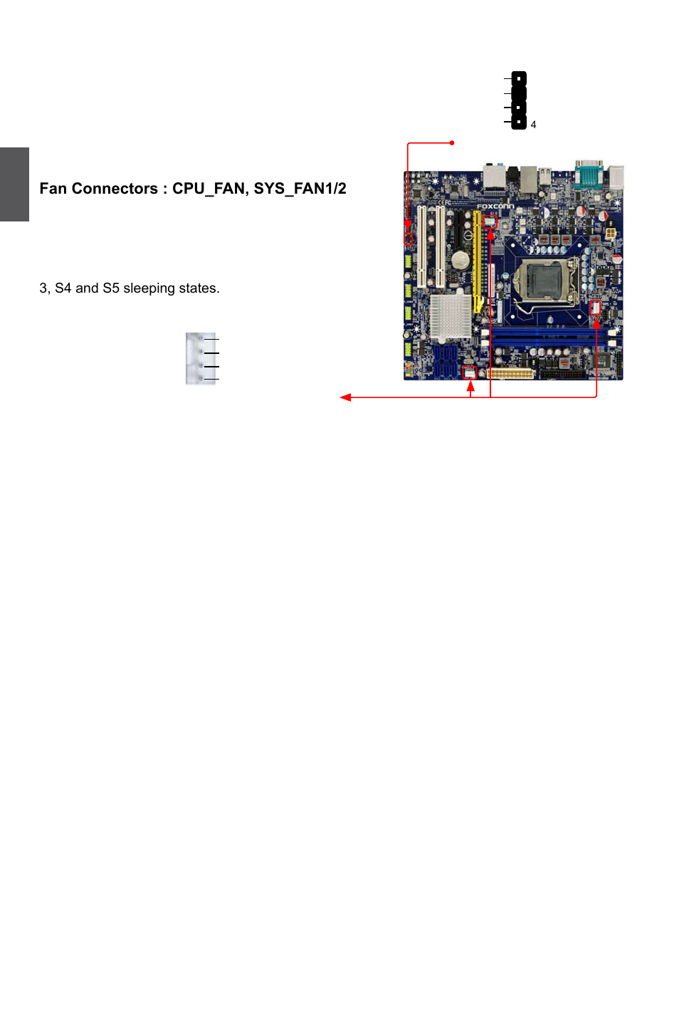 16 speaker connector : speaker, Fan connectors : cpu_fan, sys_fan1/2 | Foxconn P55MX User Manual | Page 23 / 111
