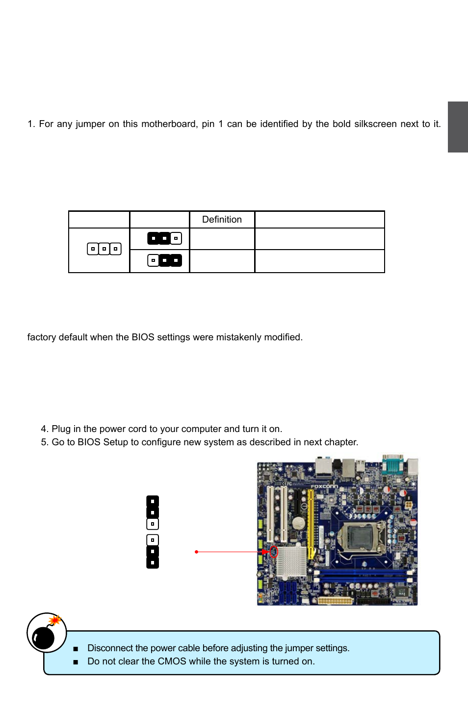 5 jumpers | Foxconn P55MX User Manual | Page 24 / 111