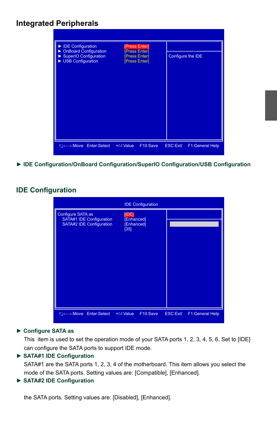 Integrated peripherals, Ide configuration | Foxconn P55MX User Manual | Page 38 / 111