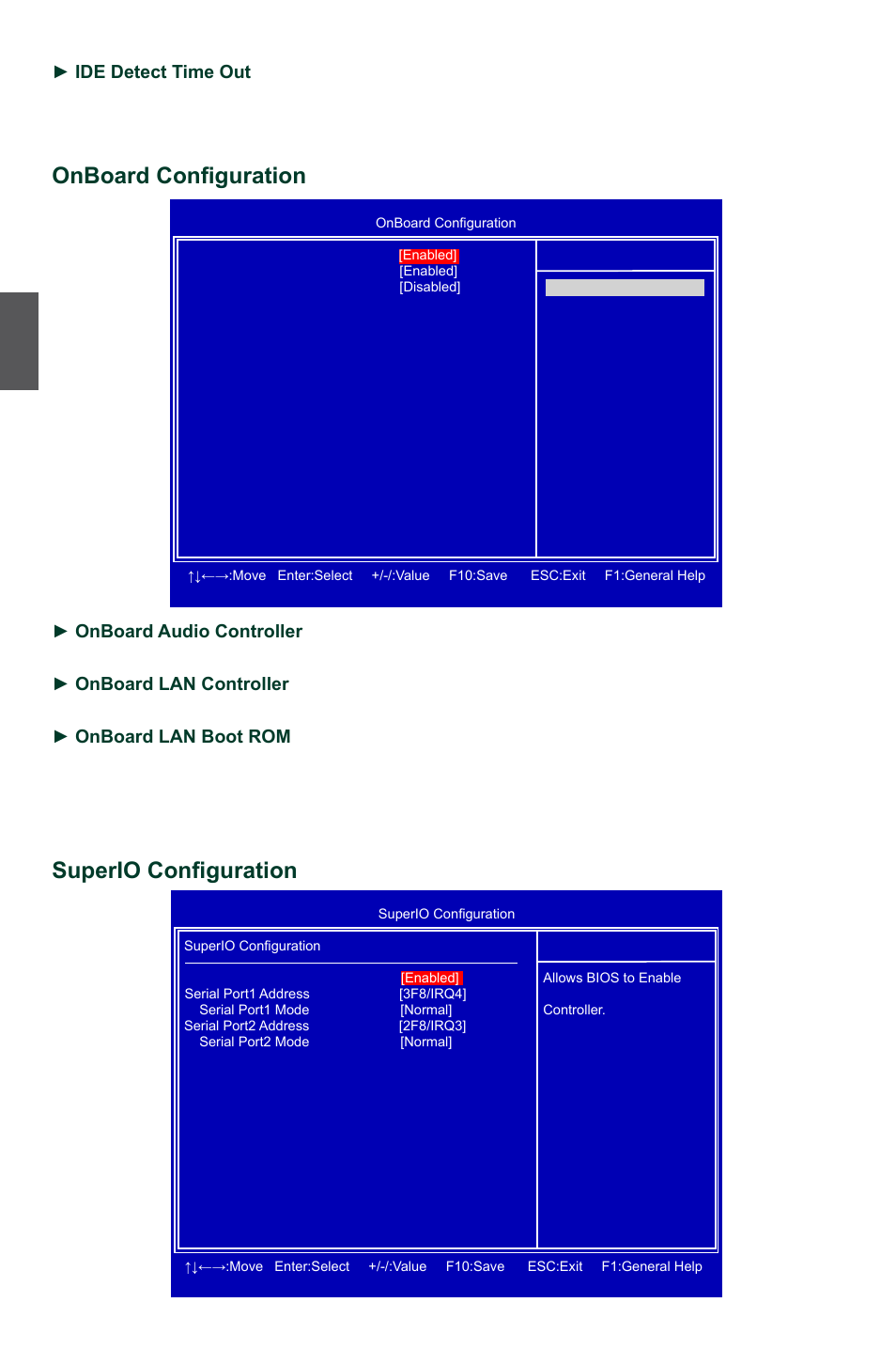 Onboard configuration, Superio configuration | Foxconn P55MX User Manual | Page 39 / 111